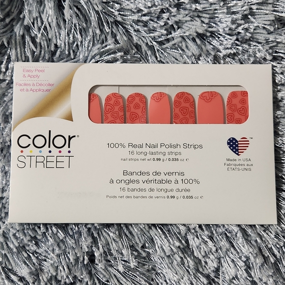Color Street | Makeup | Color Street Coral Heart Deisgn Heartthrob Nail Strips | Poshmark